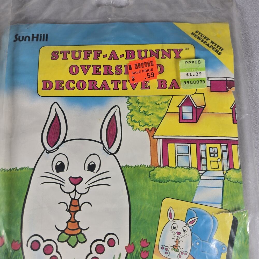 Vintage Sun Hill Stuff-A-Bunny Stuff-A-Chick Oversized Easter Bag 90s Decor NIP - Picture 4 of 9